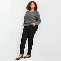 St. John's Bay Plus Womens Crew Neck Long Sleeve Pullover Sweater