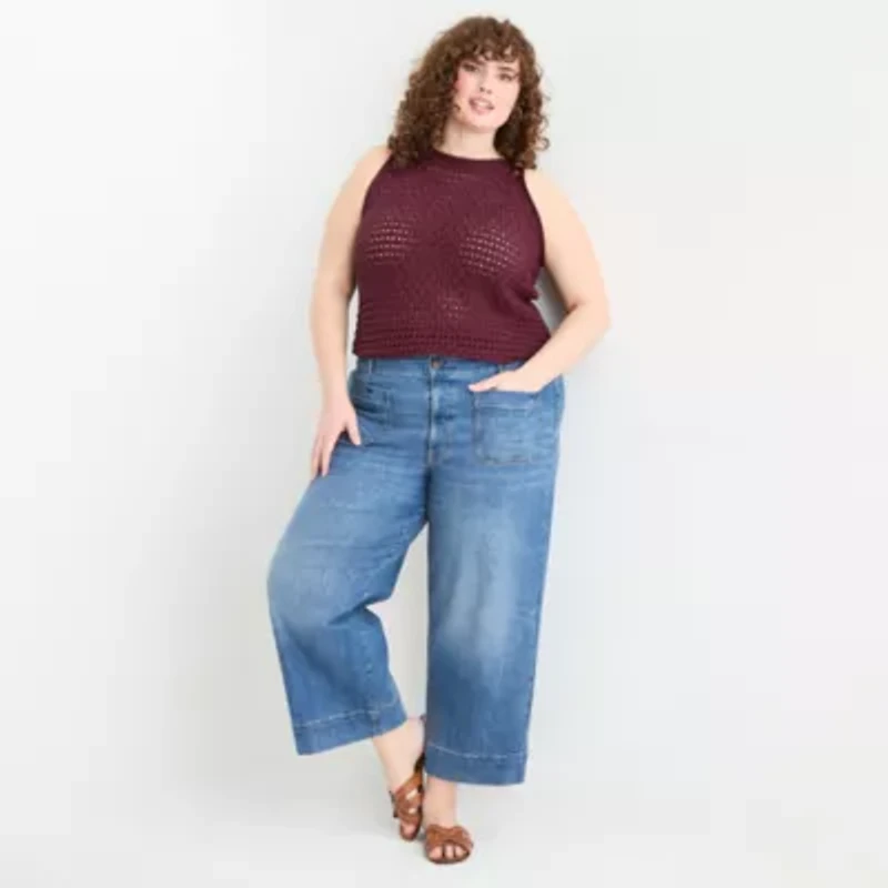 a.n.a - Plus Womens Highest Rise Cropped Jean