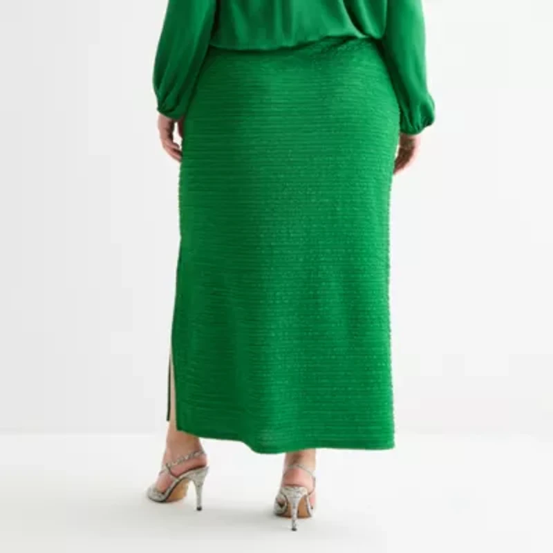 Bold Elements Womens Midi Pencil Skirt-Plus