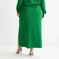 Bold Elements Womens Midi Pencil Skirt-Plus