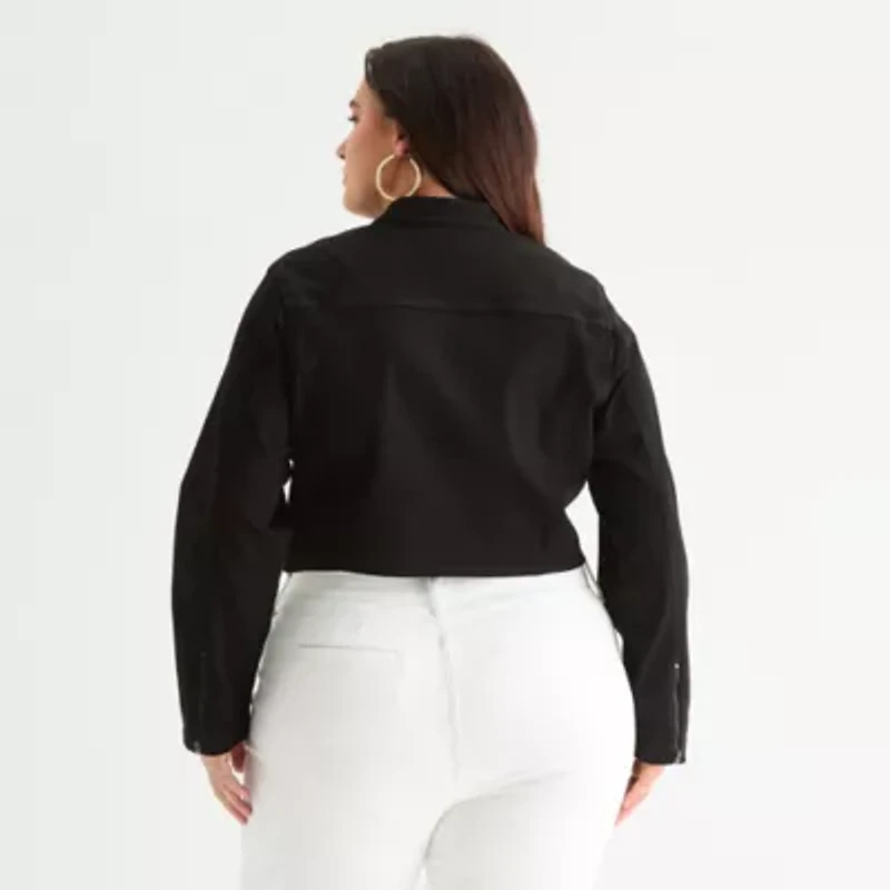 Bold Elements Womens Denim Midweight Plus Cropped Jacket