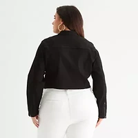 Bold Elements Womens Denim Midweight Plus Cropped Jacket