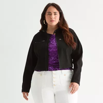 Bold Elements Womens Denim Midweight Plus Cropped Jacket