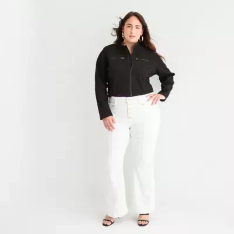Bold Elements Womens Denim Midweight Plus Cropped Jacket