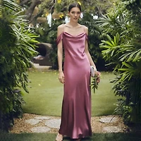 Premier Amour Off The Shoulder Womens Short Sleeve Evening Gown