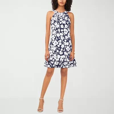 MSK Womens Sleeveless Floral Shift Dress Petite