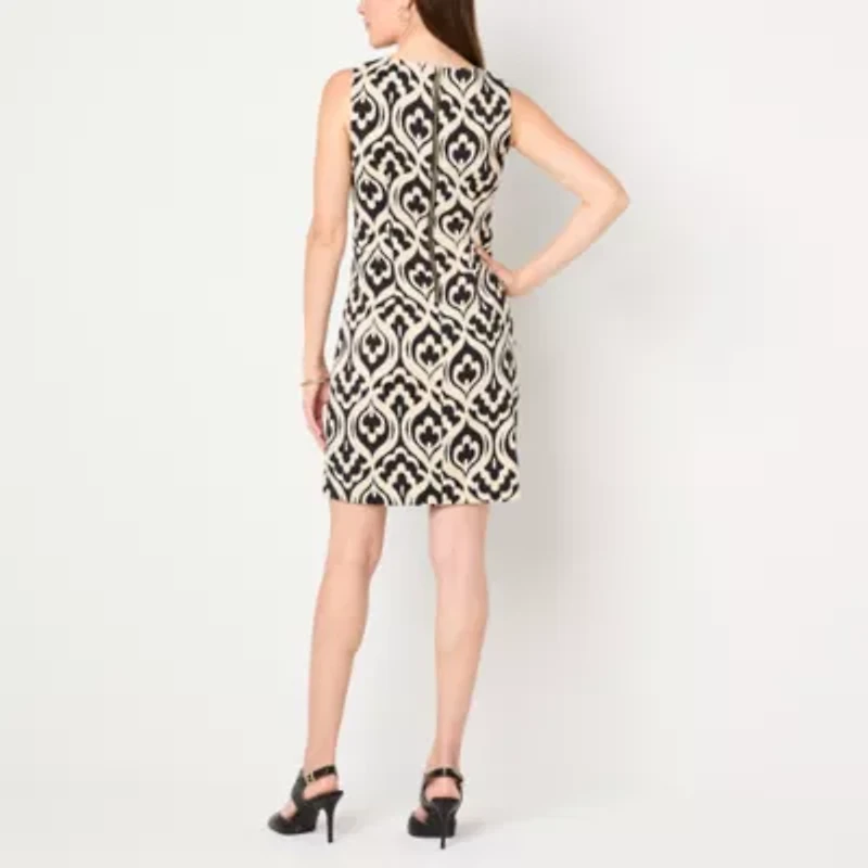 Alyx Womens Sleeveless Geometric Sheath Dress