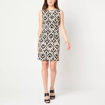 Alyx Womens Sleeveless Geometric Sheath Dress