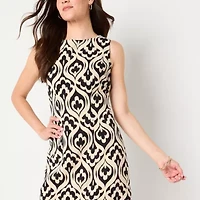 Alyx Womens Sleeveless Geometric Sheath Dress