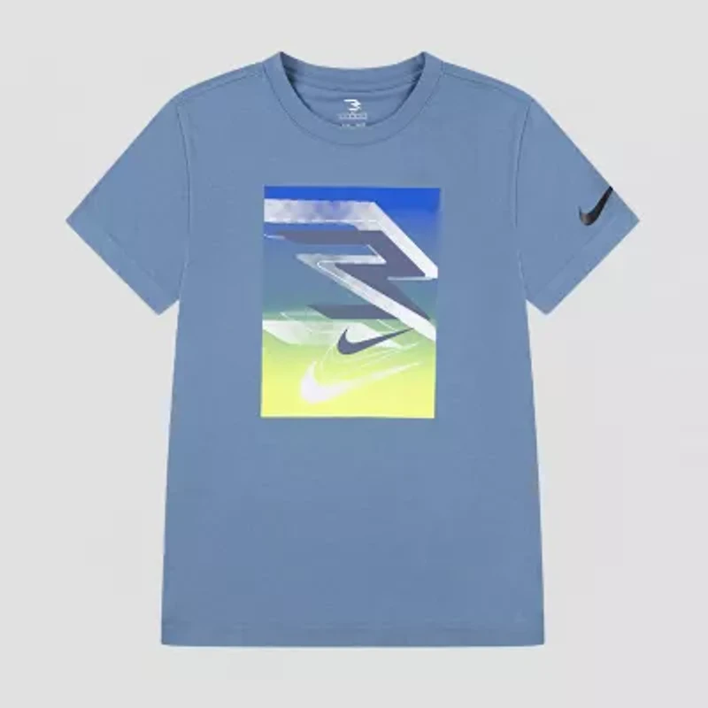 Nike 3BRAND by Russell Wilson Big Kid Boys Crew Neck Short Sleeve Regular Fit Graphic T-Shirt