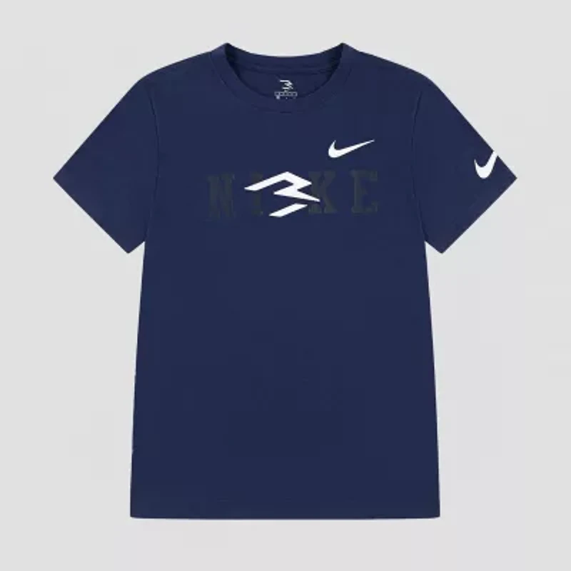 Nike 3BRAND by Russell Wilson Big Kid Boys Crew Neck Short Sleeve Regular Fit Graphic T-Shirt