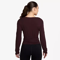 Nike Womens Y Neck Long Sleeve Wrap Shirt