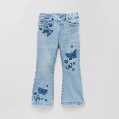 Okie Dokie Toddler & Little Girls Adjustable Waist Flare Leg Jean