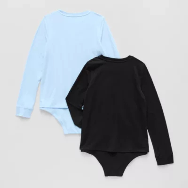 Thereabouts Little & Big Kid Girls Crew Neck Long Sleeve 2-pc. Bodysuit