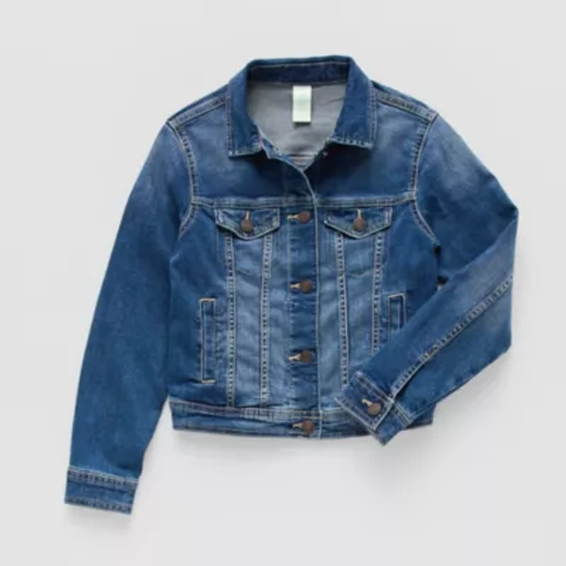 Thereabouts Little & Big Kid Girls Denim Lightweight Trucker Jacket