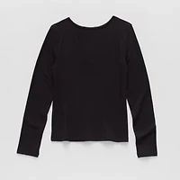 Thereabouts Little & Big Kid Girls Square Neck Long Sleeve T-Shirt