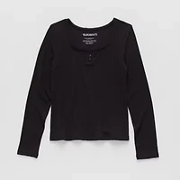 Thereabouts Little & Big Kid Girls Square Neck Long Sleeve T-Shirt