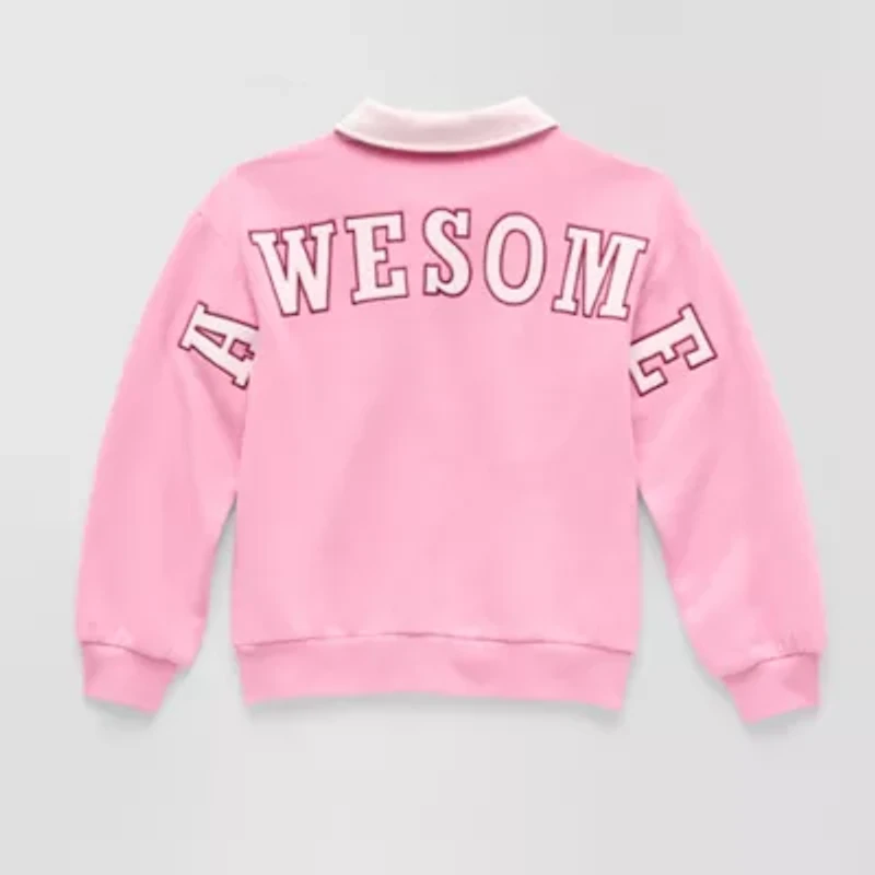 Thereabouts Little & Big Kid Girls Long Sleeve Fleece Casual Quarter-Zip Pullover
