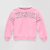 Thereabouts Little & Big Kid Girls Long Sleeve Fleece Casual Quarter-Zip Pullover