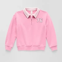 Thereabouts Little & Big Kid Girls Long Sleeve Fleece Casual Quarter-Zip Pullover