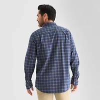 St. John's Bay Poplin Mens Long Sleeve Classic Fit Button-Down Shirt