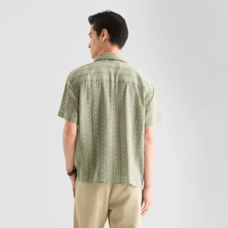 Arizona Mens Short Sleeve Fitted Button-Down Shirt