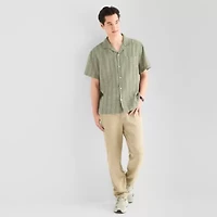 Arizona Mens Short Sleeve Fitted Button-Down Shirt