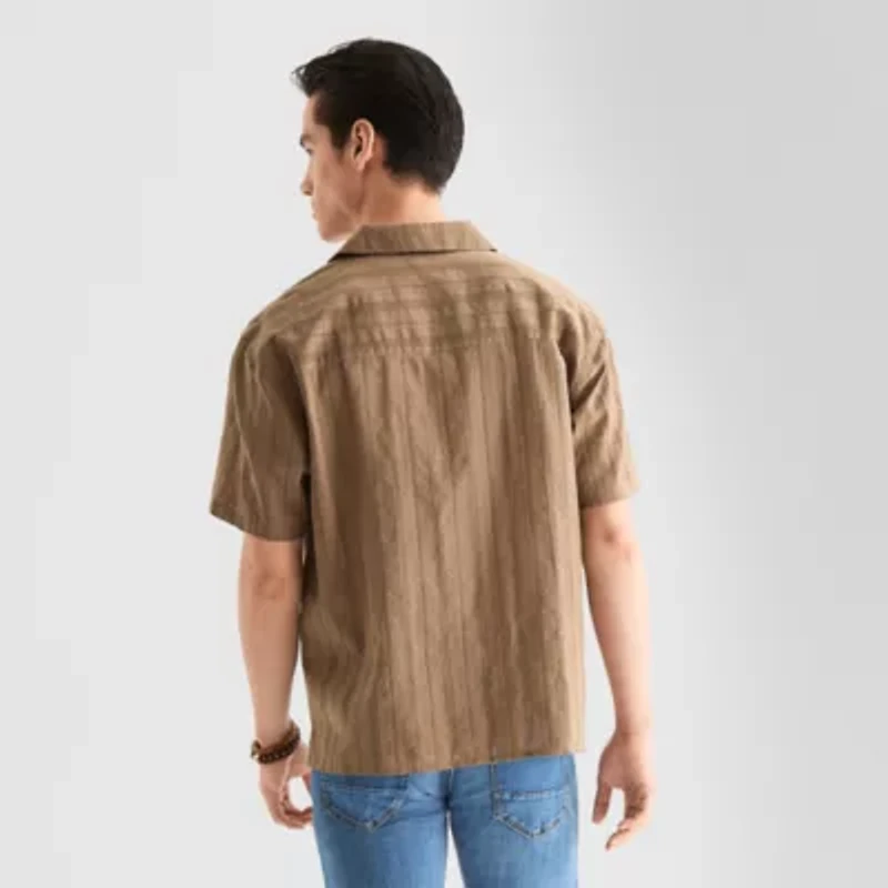 Arizona Mens Short Sleeve Relaxed Fit Button-Down Shirt