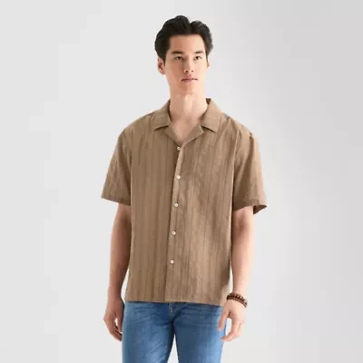 Arizona Mens Short Sleeve Relaxed Fit Button-Down Shirt