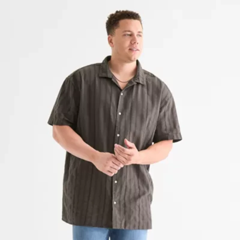 Arizona Mens Big and Tall Short Sleeve Button Down Shirt