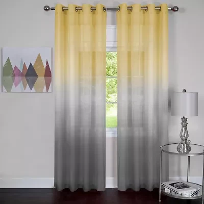 Rainbow Grommet Top Sheer Single Curtain Panel