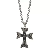 Mens Cross 22 Inch Pendant Necklace