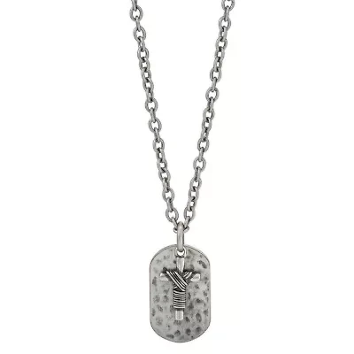 Mens Dog Tag 22 Inch Pendant Necklace