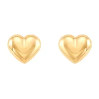 10K Gold 5.6mm Heart Stud Earrings