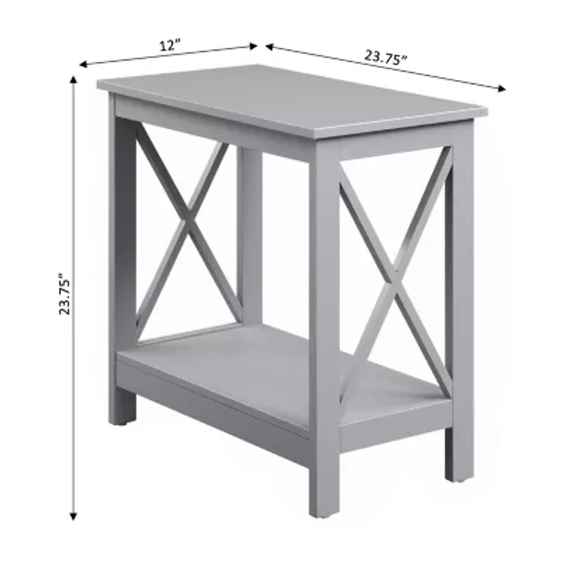 Convenience Concepts Oxford Living Room Collection Storage Chairside Table