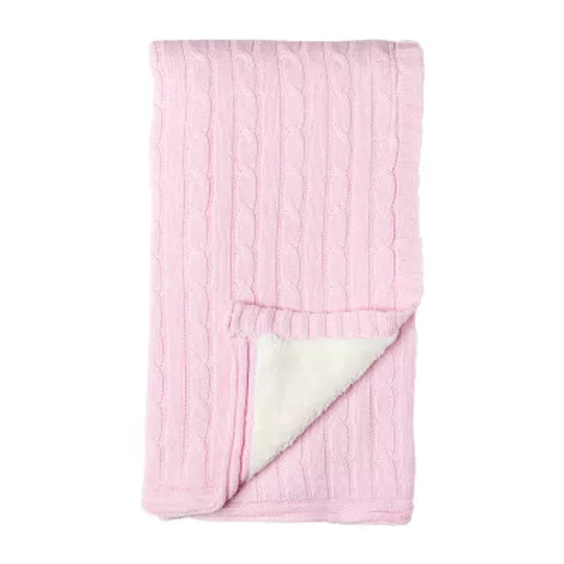 3 Stories Trading Company Cable Knit Sherpa Baby Blanket