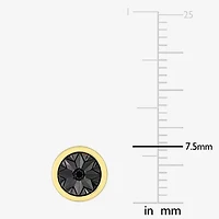 Diamond Accent Natural Black Diamond 18K Gold Over Silver 7.3mm Stud Earrings