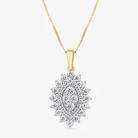 Diamond Blossom Womens 1 CT. T.W. Lab Grown White Diamond 10K Gold 18 Inch Pendant Necklace