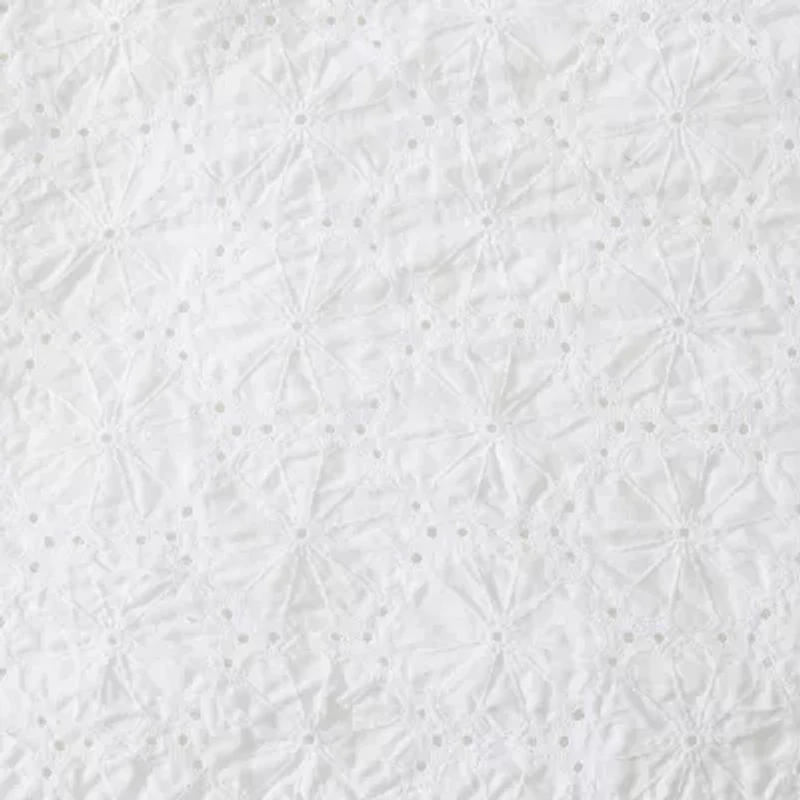 Laura Ashley Eyelet Ruffle Midweight Comforter Set