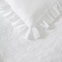Laura Ashley Eyelet Ruffle Midweight Comforter Set