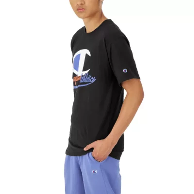 Champion Mens Crew Neck Short Sleeve Regular Fit Graphic T-Shirt