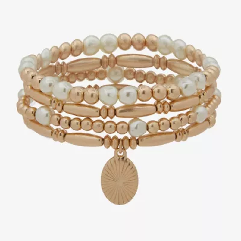 a.n.a Gold Tone Charm Stretch Womens 4-pc. Bracelet Set