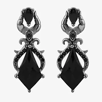 Enchanted Disney Fine Jewelry Villains Womens 1/6 CT. T.W. Natural Black Diamond Sterling Silver Maleficent Sleeping Beauty Drop Earrings