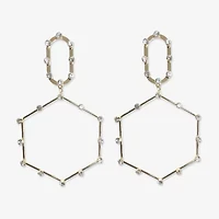 Bijoux Bar Gold Tone Hexagon Womens Drop Earrings