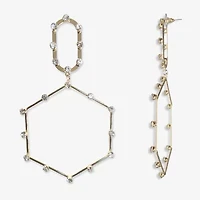 Bijoux Bar Gold Tone Hexagon Womens Drop Earrings