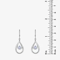Sterling Silver Cubic Zirconia Teardrop Earrings      