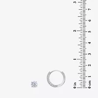 Womens Cubic Zirconia Sterling Silver Earring Set