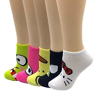 Womens Multi-Pack 5 Pair Hello Kitty Low Cut Socks