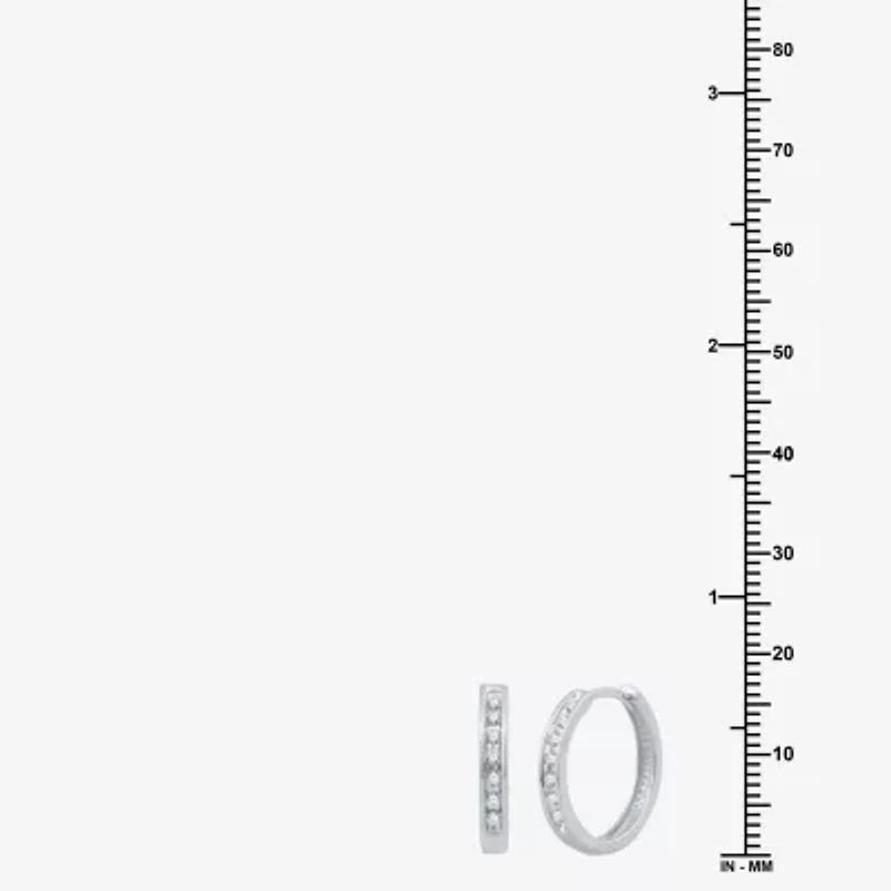 Womens 1/6 CT. T.W. Natural White Diamond 10K Gold 16.3mm Hoop Earrings