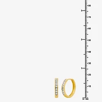Womens 1/6 CT. T.W. Natural White Diamond 10K Gold 16.3mm Hoop Earrings